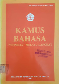 Kamus Bahasa Indonesia Melayu Langkat