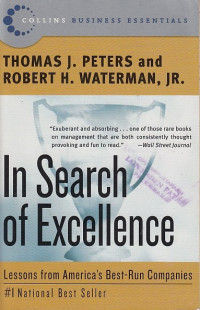 In search of excellence: leassons from ameroca's best-run companies.