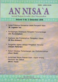 An Nisa'a: Jurnal Kajian Gender dan Masyarakat