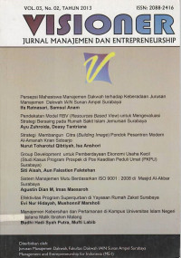 Visioner : Jurnal Manajemen dan Entrepeneurship