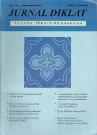Jurnal Diklat: Jurnal Tenaga Teknis Keagamaan