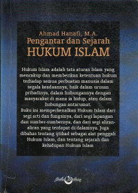 Pengantar dan Sejarah Hukum Islam.--