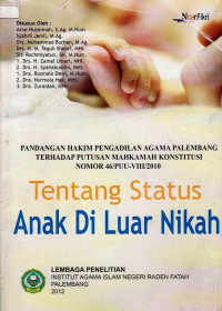 Pandangan Hakim Pengadilan Agama Palembang terhadap Putusan Mahkamah Konstitusi Nomor 46/PUU-VIII/2010 tentang Status Anak di Luar Nikah