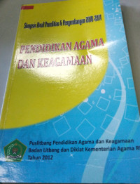 Sinopsis Hasil Penelitian dan Pengembangan 2010  - 2011 : Pendidikan Agama dan Keagamaan