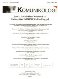 Komunikologi: Jurnal Ilmiah Ilmu Komunikasi