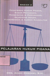 Pelajaran hukum pidana.--